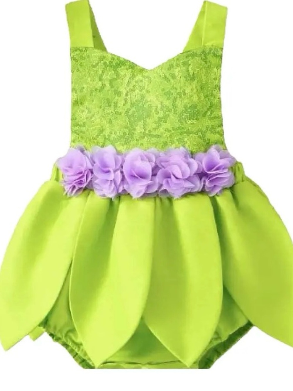 SHEIN Lime Green and Lavender Floral Petal Dress-Up Costume